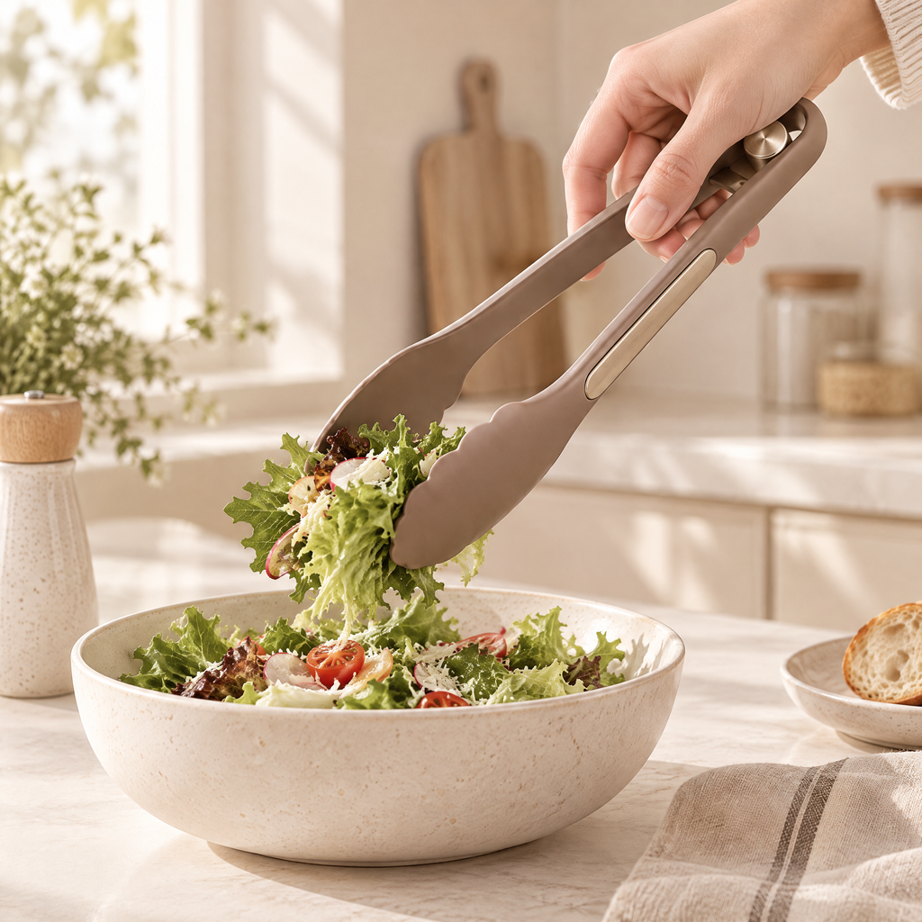 Caldravo™ Taupe Kitchen Tongs