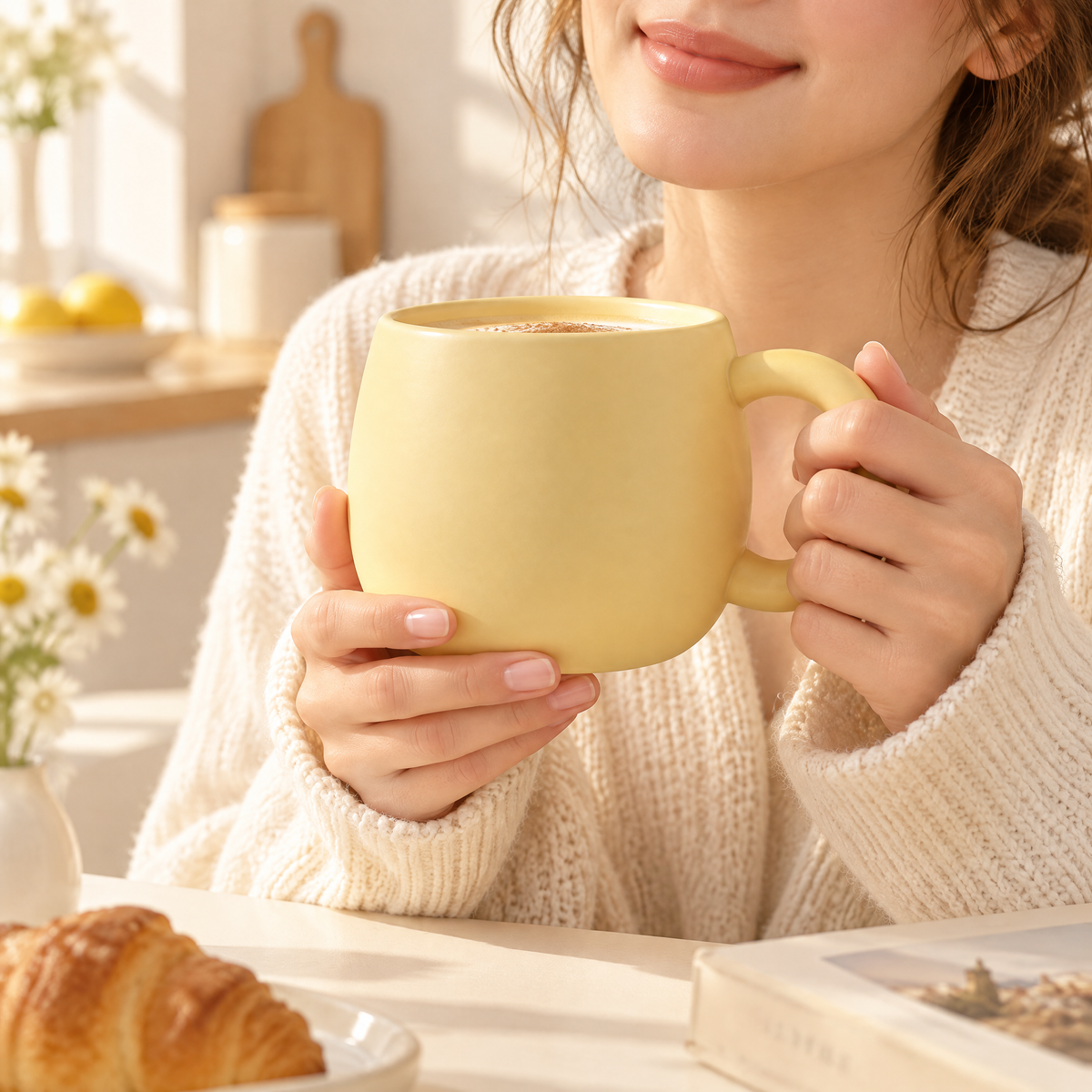 Caldravo™ Pastel Yellow Ceramic Mug