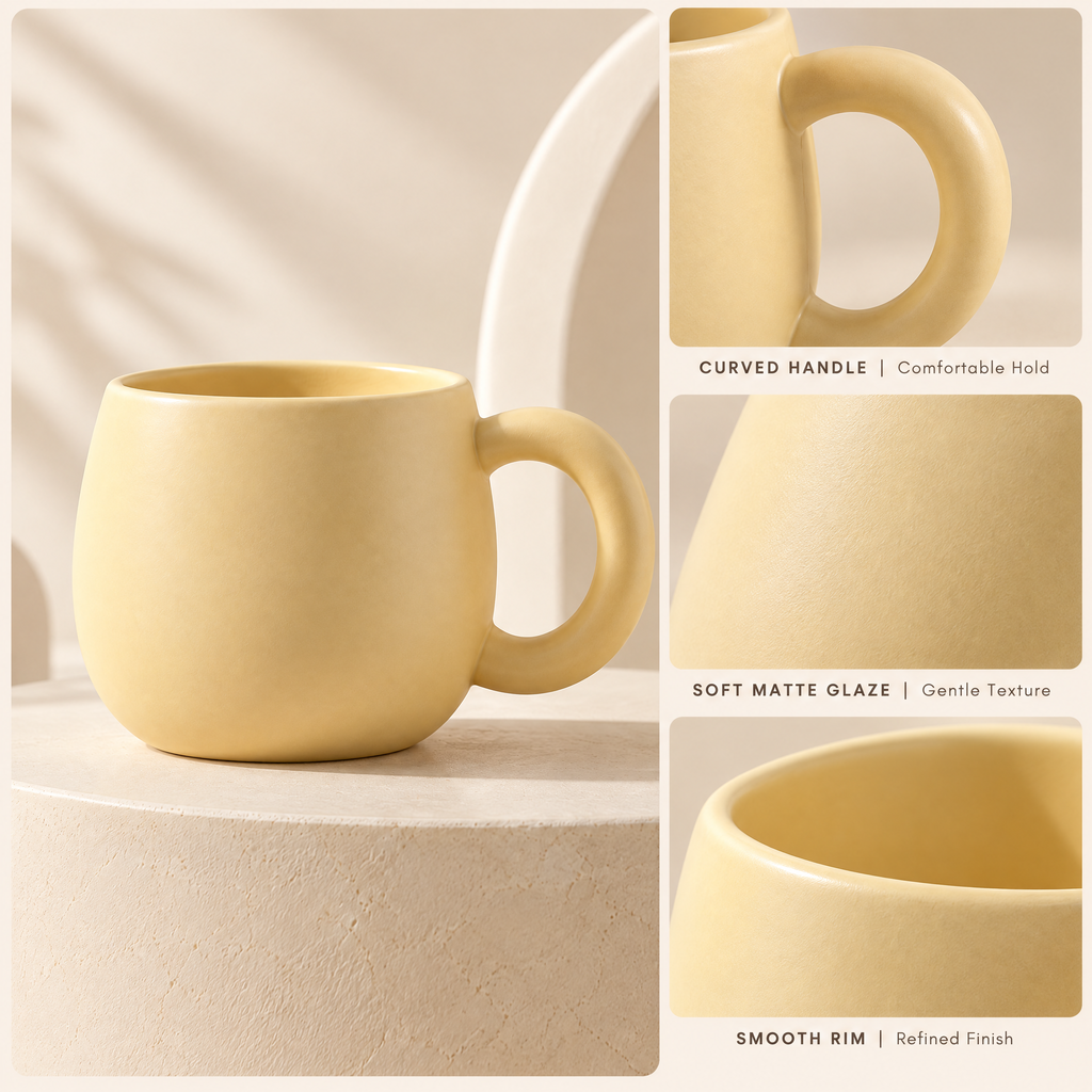 Caldravo™ Pastel Yellow Ceramic Mug