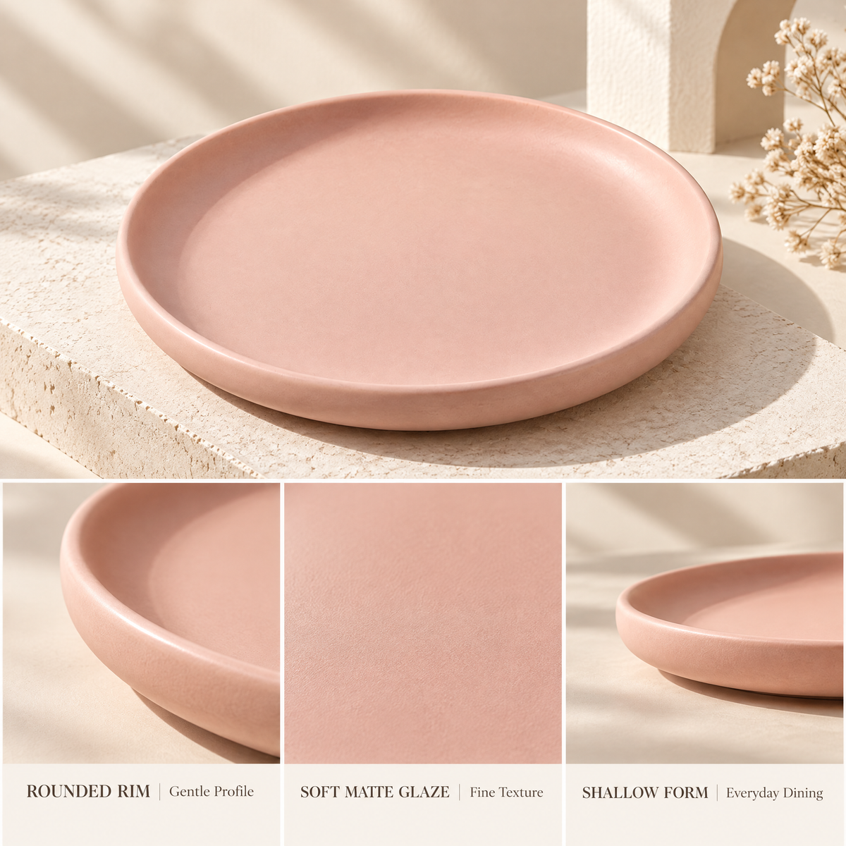Caldravo™ Blush Pink Dinner Plate